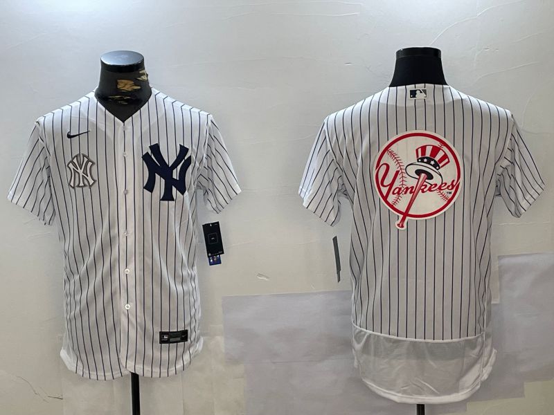 Men New York Yankees Blank White stripe Elite 2024 Nike MLB Jersey style 101614